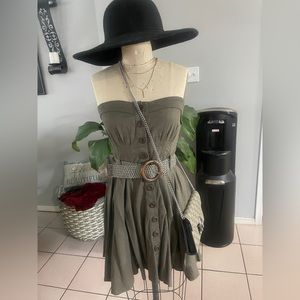 Green dress tube top cute size medium